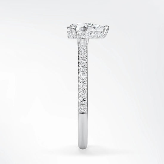 Verlobungsring Platin 950 mit Diamanten I AMORE TROPFEN PAVE