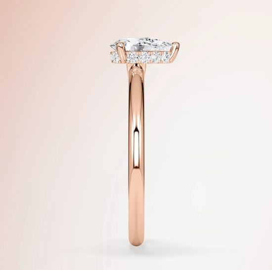 Verlobungsring Rosegold 585 mit Diamant I AMORE TROPFEN