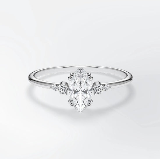 Verlobungsring Weißgold 585 mit Diamanten I BELLA MARQUISE