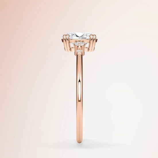 Verlobungsring Rosegold 585 mit Diamanten I BELLA OVAL