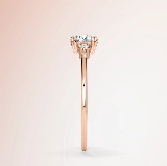 Verlobungsring Rosegold 585 mit Diamanten I BELLA