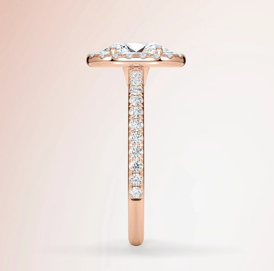 Verlobungsring Rosegold 585 mit Diamanten I DOLCE OVAL PAVE