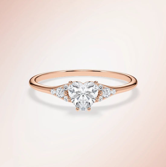 Verlobungsring Rosegold 585 mit Diamanten I FIONA HERZ