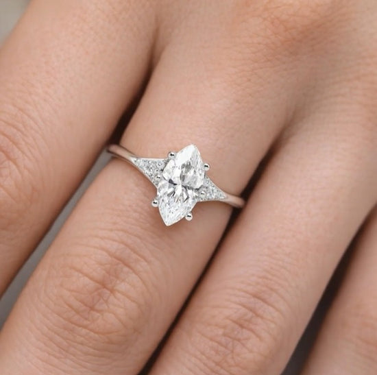 Verlobungsring Platin 950 mit Diamanten I FIONA MARQUISE