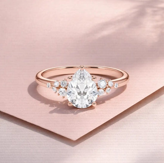 Verlobungsring Rosegold 585 mit Diamanten I MIRA TROPFEN