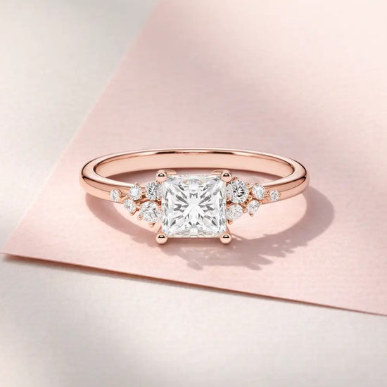 Verlobungsring Rosegold 585 mit Diamanten I MIRA PRINCESS