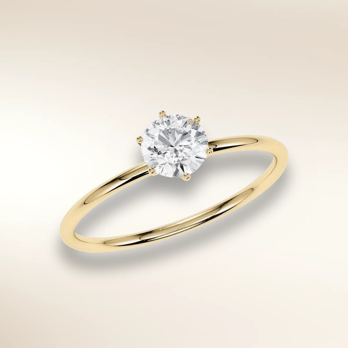 Verlobungsring EILEN Gelbgold 585 mit Brillant in 6er-Krappenfassung – Trauringmacher München & Freising