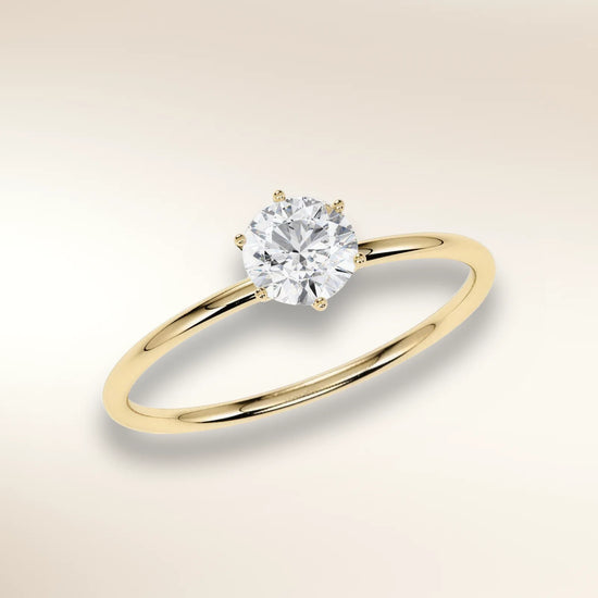 Verlobungsring EILEN Gelbgold 585 mit Brillant in 6er-Krappenfassung – Trauringmacher München & Freising