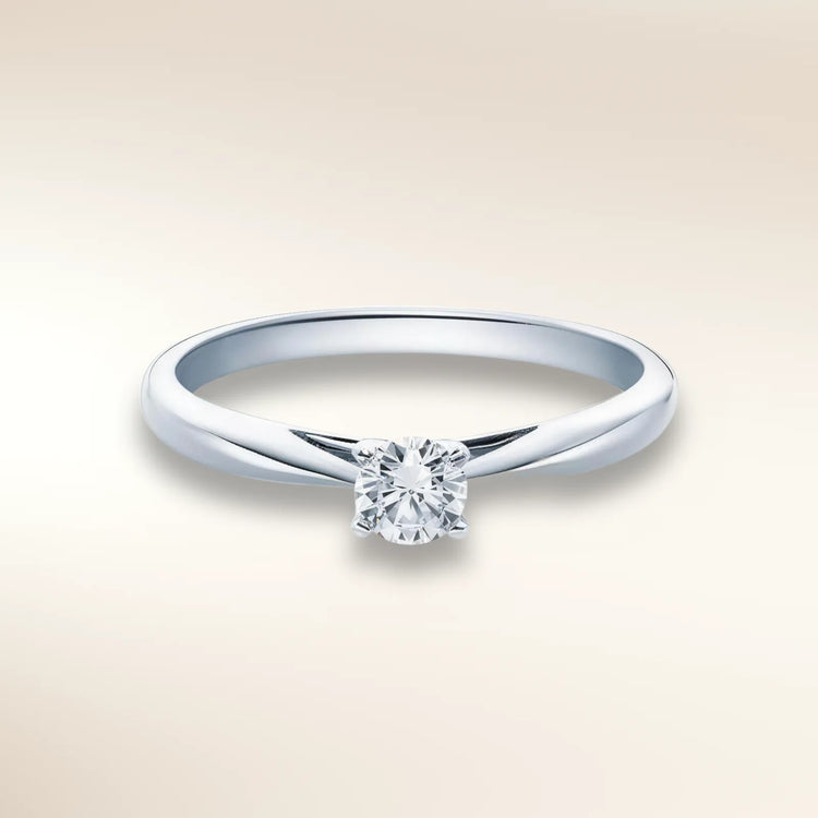 Verlobungsring HABITI Platin 950 mit Diamant 0,25 ct, Solitär in Krappenfassung – Trauringmacher München & Freising