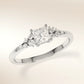 Verlobungsring MIRA PRINCESS Platin 950 mit Princess-Diamant & Seitendiamanten – Trauringmacher München & Freising