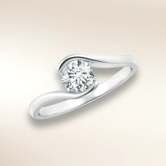 Verlobungsring SWING Platin 950 mit Diamant 0,25 ct – Trauringmacher München & Freising