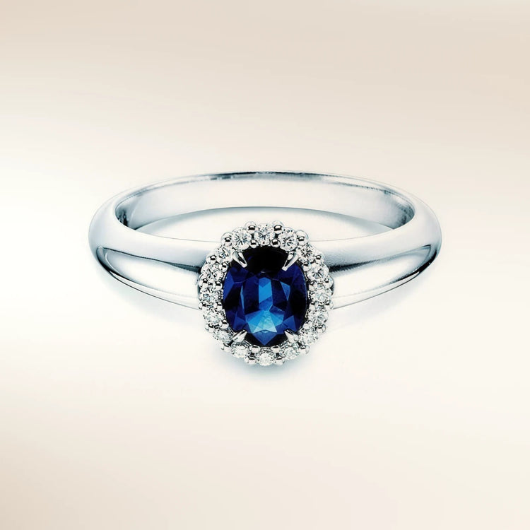 Verlobungsring WINDSOR Platin 950 mit Saphir & Diamanten – Trauringmacher München & Freising