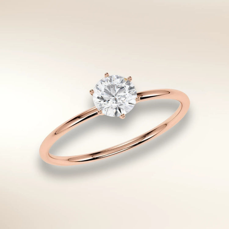 Verlobungsring EILEN Roségold 585 mit Brillant in 6er-Krappenfassung – Trauringmacher München & Freising