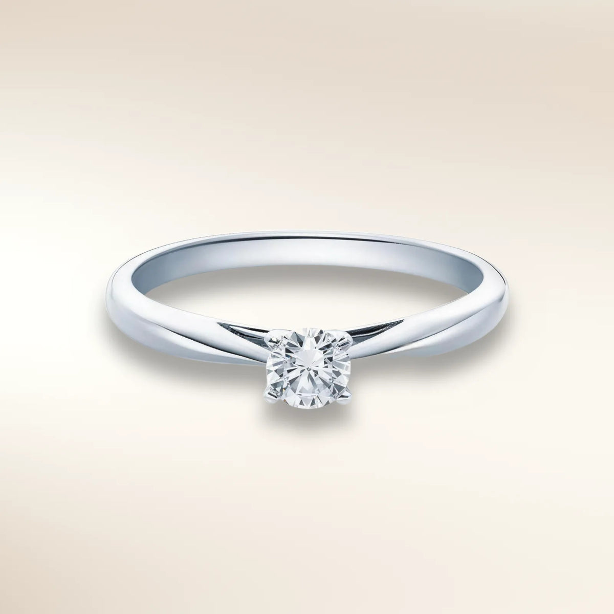 Verlobungsring HABITI Weißgold 585 mit Diamant 0,25 ct, Solitär in Krappenfassung – Trauringmacher München & Freising