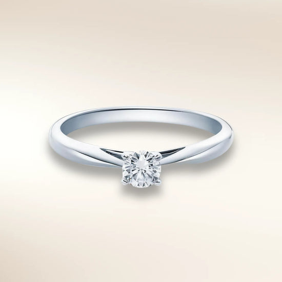 Verlobungsring HABITI Weißgold 585 mit Diamant 0,25 ct, Solitär in Krappenfassung – Trauringmacher München & Freising