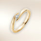 Verlobungsring TWIST Gelbgold 585, gedrehte Ringschiene mit Brillant in Spannfassung – Trauringmacher München & Freising
