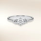 Verlobungsring MIRA Platin 950, Brillant mit funkelndem Diamant-Cluster – Trauringmacher München & Freising