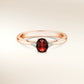 Verlobungsring LIFE Roségold 585, ovaler Rubin mit zwei Diamanten – Trauringmacher München & Freising