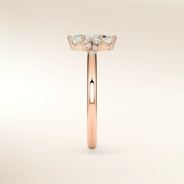 Verlobungsring MIRA MARQUISE Roségold Seitenansicht – Trauringmacher Freising & München