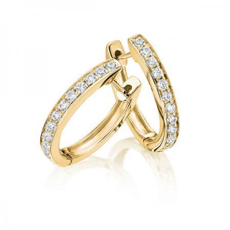 Creolen Gelbgold 750/- 18ct mit Diamanten zus. 0.39ct | TM-1757-GG - Trauringmacher