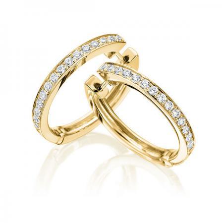 Creolen Gelbgold 750/- 18ct mit Diamanten zus. 0.56ct | TM-1754-GG - Trauringmacher
