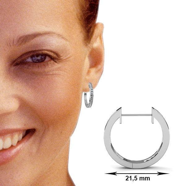 Creolen Gelbgold 750/- 18ct mit Diamanten zus. 0.56ct | TM-1754-GG - Trauringmacher