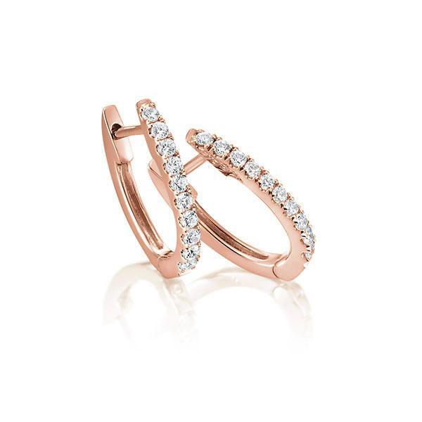 Creolen Rosegold 750/- 18ct mit Diamanten zus. 0.22ct | TM-1756-RG - Trauringmacher