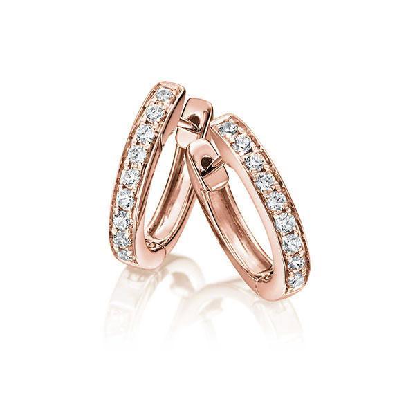 Creolen Rosegold 750/- 18ct mit Diamanten zus. 0.32ct | TM-1757-RG - Trauringmacher