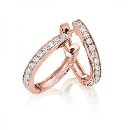 Creolen Rosegold 750/- 18ct mit Diamanten zus. 0.39ct | TM-1757-RG - Trauringmacher