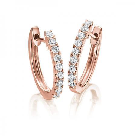 Creolen Rosegold 750/- 18ct mit Diamanten zus. 0.49ct | TM-1756-RG - Trauringmacher