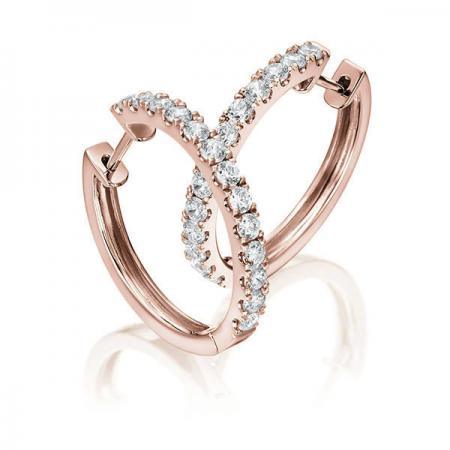 Creolen Rosegold 750/- 18ct mit Diamanten zus. 1.03ct | TM-1753-RG - Trauringmacher