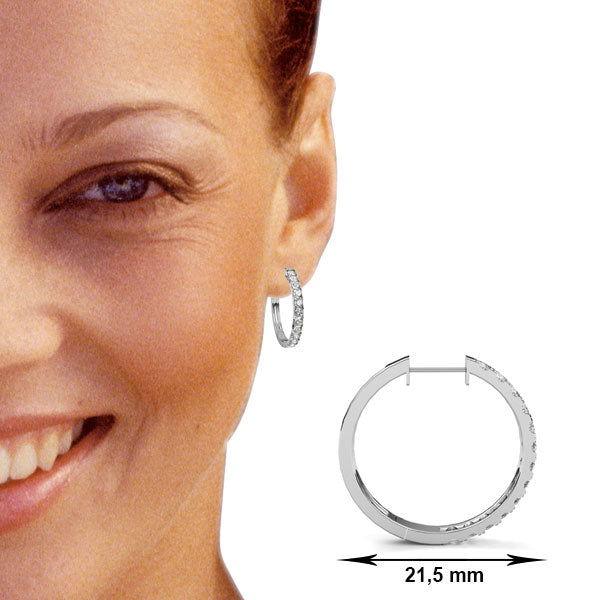 Creolen Rosegold 750/- 18ct mit Diamanten zus. 1.03ct | TM-1753-RG - Trauringmacher