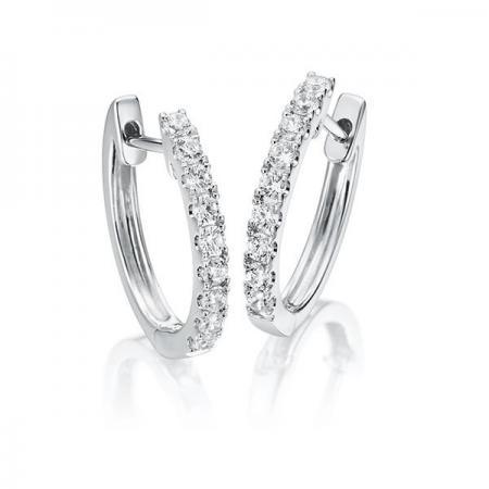 Creolen Weißgold 750/- 18ct mit Diamanten zus. 0.49ct | TM-1756-WG - Trauringmacher