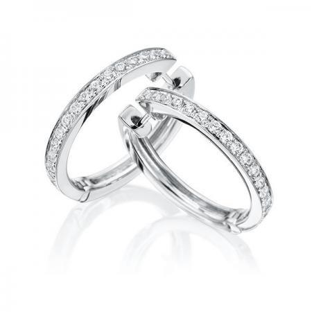 Creolen Weißgold 750/- 18ct mit Diamanten zus. 0.56ct | TM-1754-WG - Trauringmacher