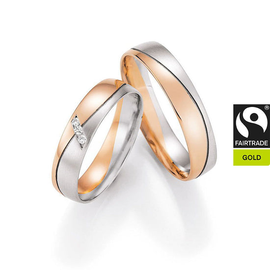 FAIR TRADE GOLD Trauringe Bicolor mit Diamanten - Trauringmacher