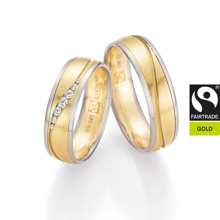 FAIR TRADE GOLD Trauringe Bicolor mit Diamanten - Trauringmacher