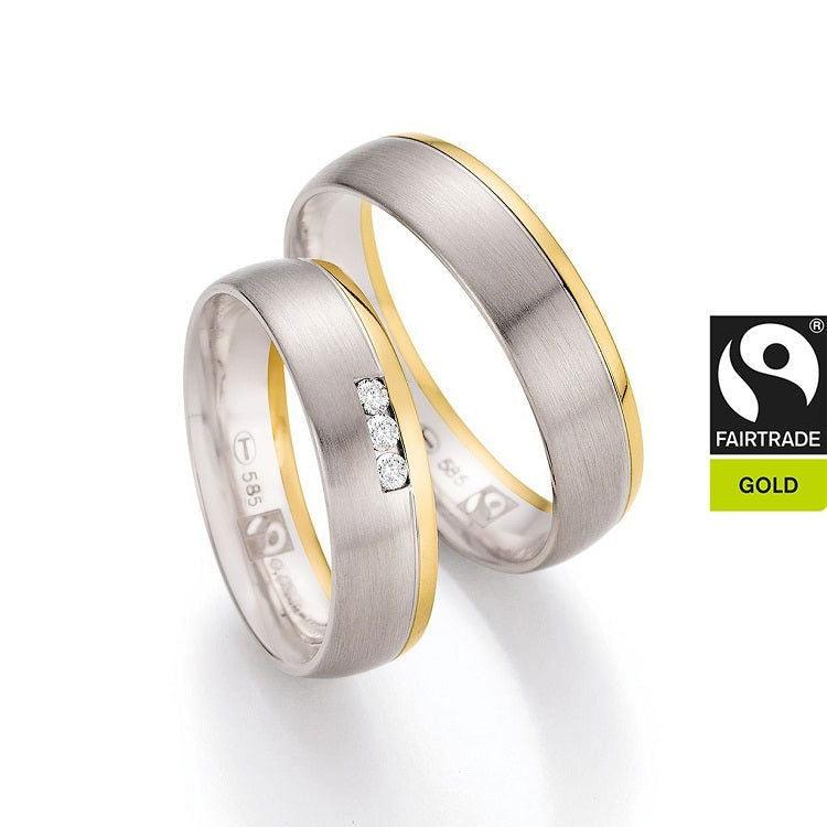 FAIR TRADE GOLD Trauringe Bicolor mit Diamanten - Trauringmacher