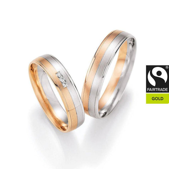 FAIR TRADE GOLD Trauringe Bicolor mit Diamanten - Trauringmacher