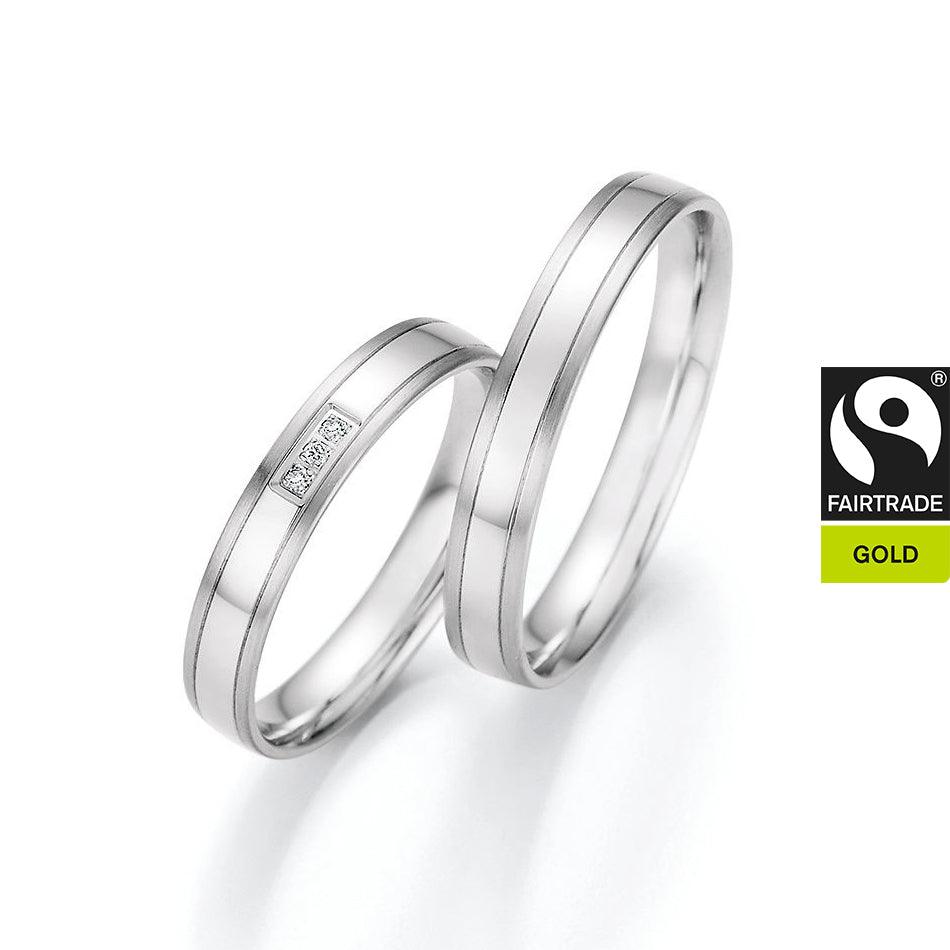 FAIR TRADE GOLD Trauringe Weißgold mit Diamanten - Trauringmacher