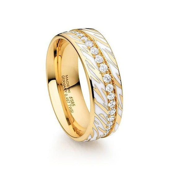 FISCHER Trauringe Apricotgold & Keramik MATHILDE 25-07558-070 - Trauringmacher