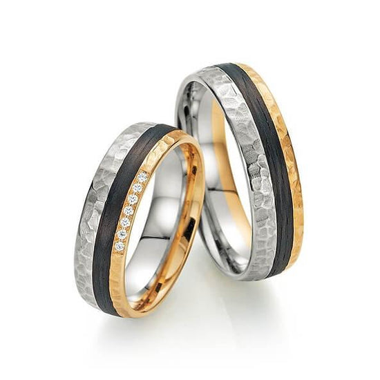 FISCHER Trauringe Carbon & Grau- Apricotgold TIME FOR CHANGE 23-01210-060 - Trauringmacher