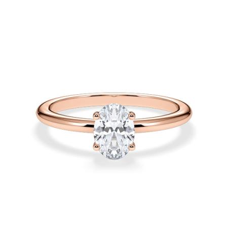Verlobungsring Oval Hidden Halo Rosegold/- 750 mit Diamant ab 0.50ct