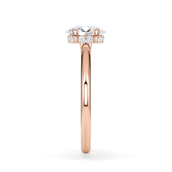 Verlobungsring Rosegold 585 mit Diamant I AMORE OVAL