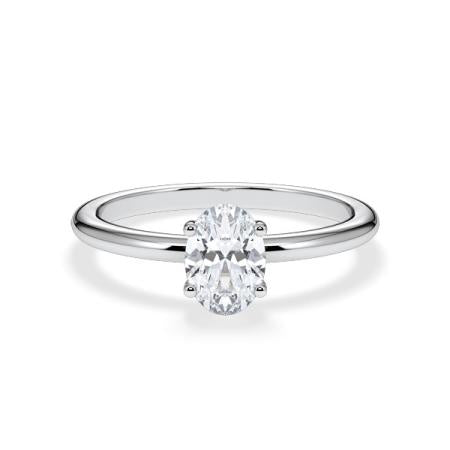 Verlobungsring Oval Hidden Halo Weissgold/- 750 mit Diamant ab 0.50ct