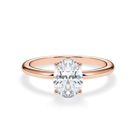 Verlobungsring Oval Hidden Halo Rosegold/- 750 mit Diamant ab 1.00ct