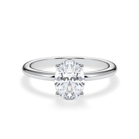 Verlobungsring Oval Hidden Halo Weißgold/- 750 mit Diamant ab 1.00ct