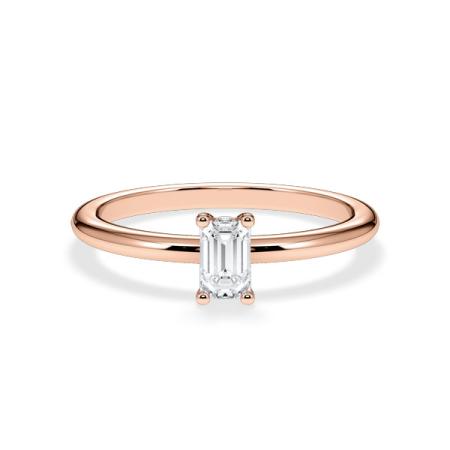 Verlobungsring Emerald Hidden Halo Roségold/- 750 mit Diamant ab 0.50ct
