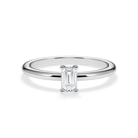 Verlobungsring Emerald Hidden Halo Weißgold/- 750 mit Diamant ab 0.50ct