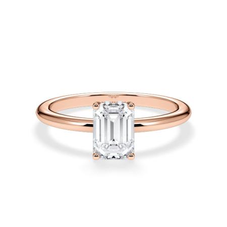 Verlobungsring Emerald Hidden Halo Roségold/- 750 mit Diamant ab 1.00ct