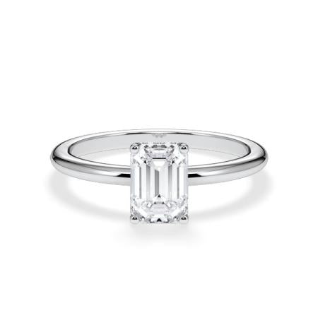 Verlobungsring Emerald Hidden Halo Weißgold/- 750 mit Diamant ab 1.00ct